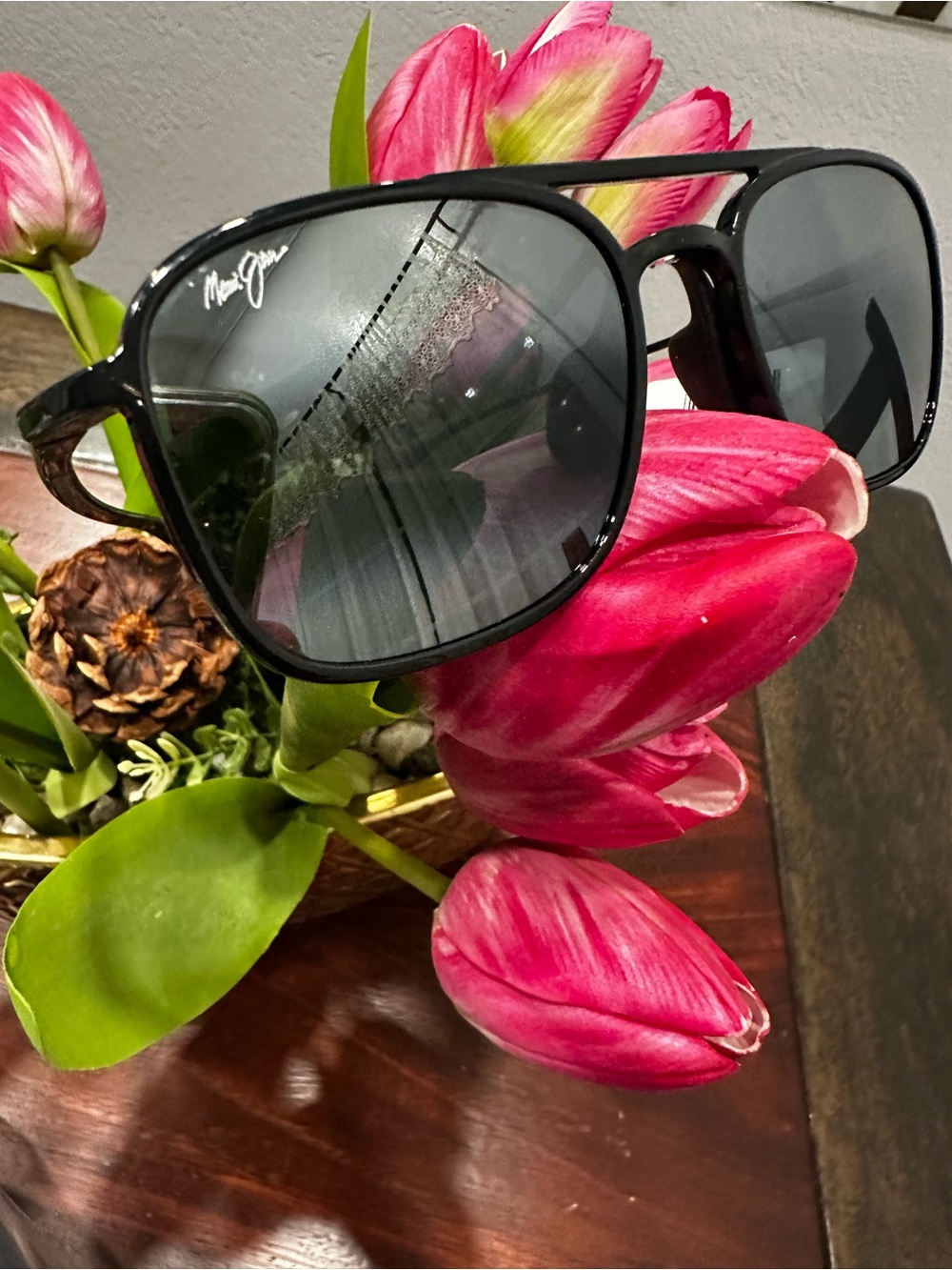 Maui Jim Sunglasses Black Aviator Style